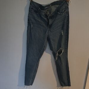 Old Navy Rockstar Super Skinny Distressed Blue Jeans